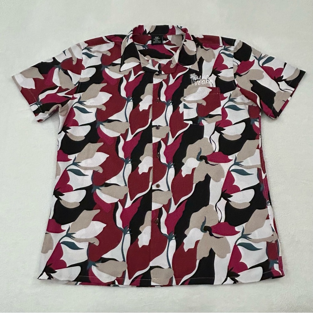DC Classic Las Vegas Palm Tree Hawaiian Button Up Short Sleeve Shirt Men’s 2XL